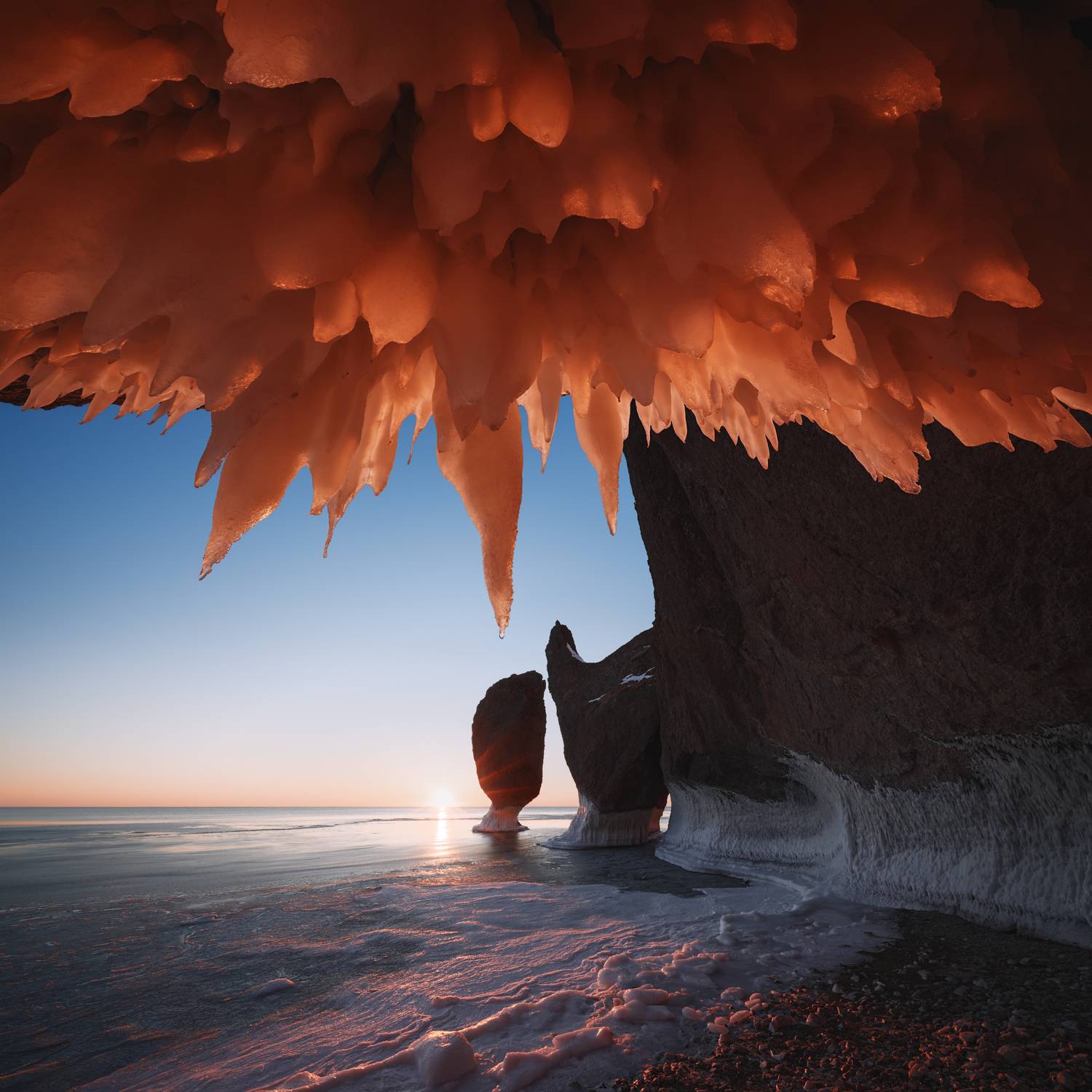 пейзаж, море, рассвет, зима, приморье, бухта дубовая, Андрей