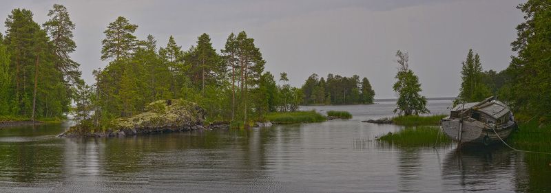 онежское озеро, шардонские острова, карелия Пасмурный вечер на Шардонах фото превью