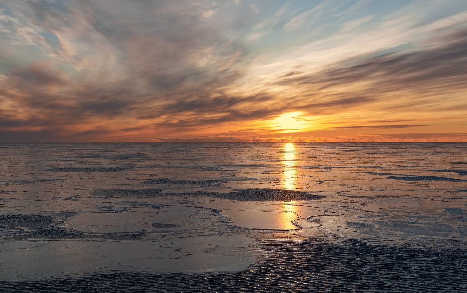 зима, январь, утро, рассвет, льды, охотское море, Евгений Паршуков