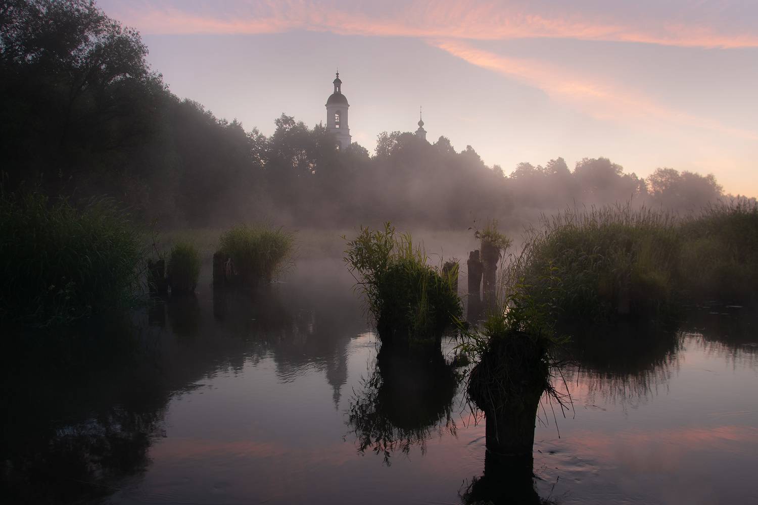 лето, рассвет, владимирская область, шерна, филипповское, деревня, церковь, храм, Петрова Анастасия