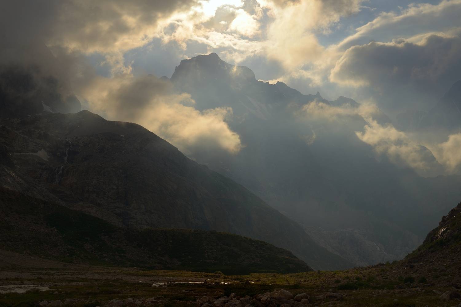 горы, лето, кавказ, вечер, Александр Жарников