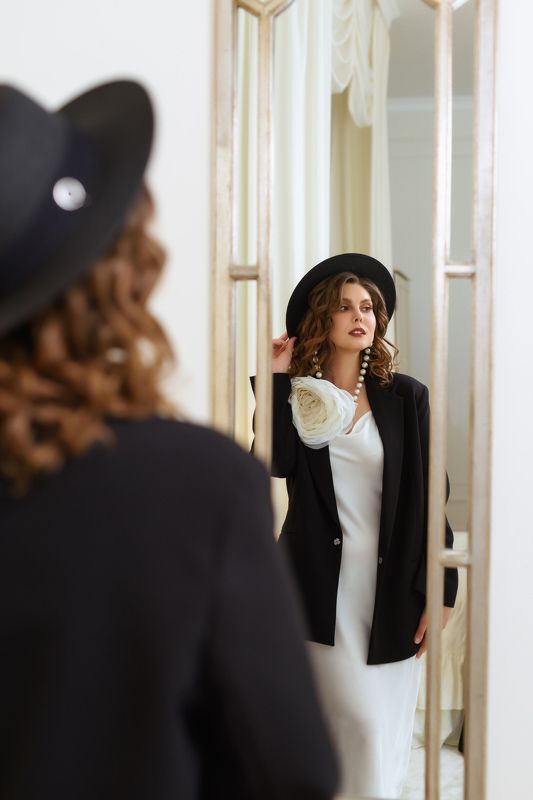 женский портрет, гламур, шанель, красивая девушка, платье комбинация Chanel фото превью