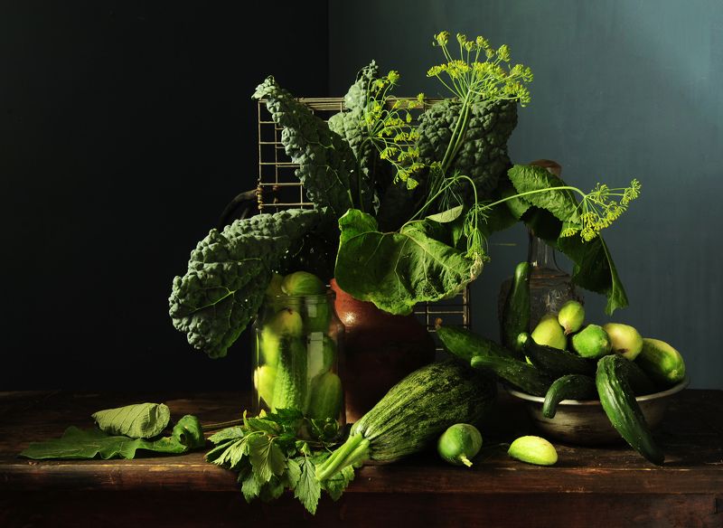 Зеленый натюрморт. фото превью