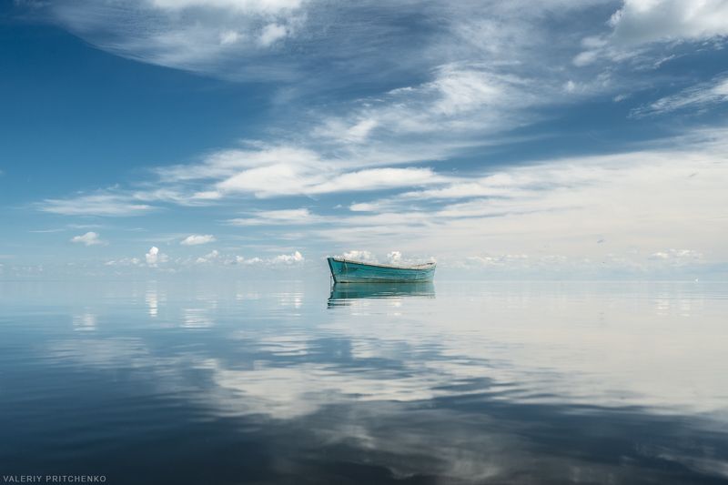 штиль, пейзаж, лодка, природа, небо, landscape, nature, boat, calm Облака фото превью