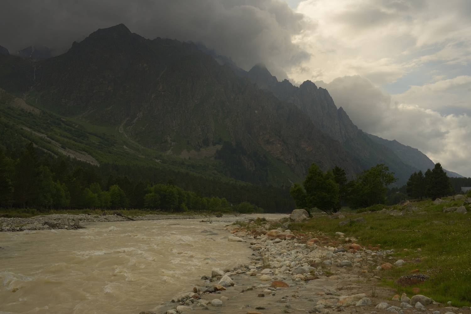 горы лето кавказ вечер, Александр Жарников