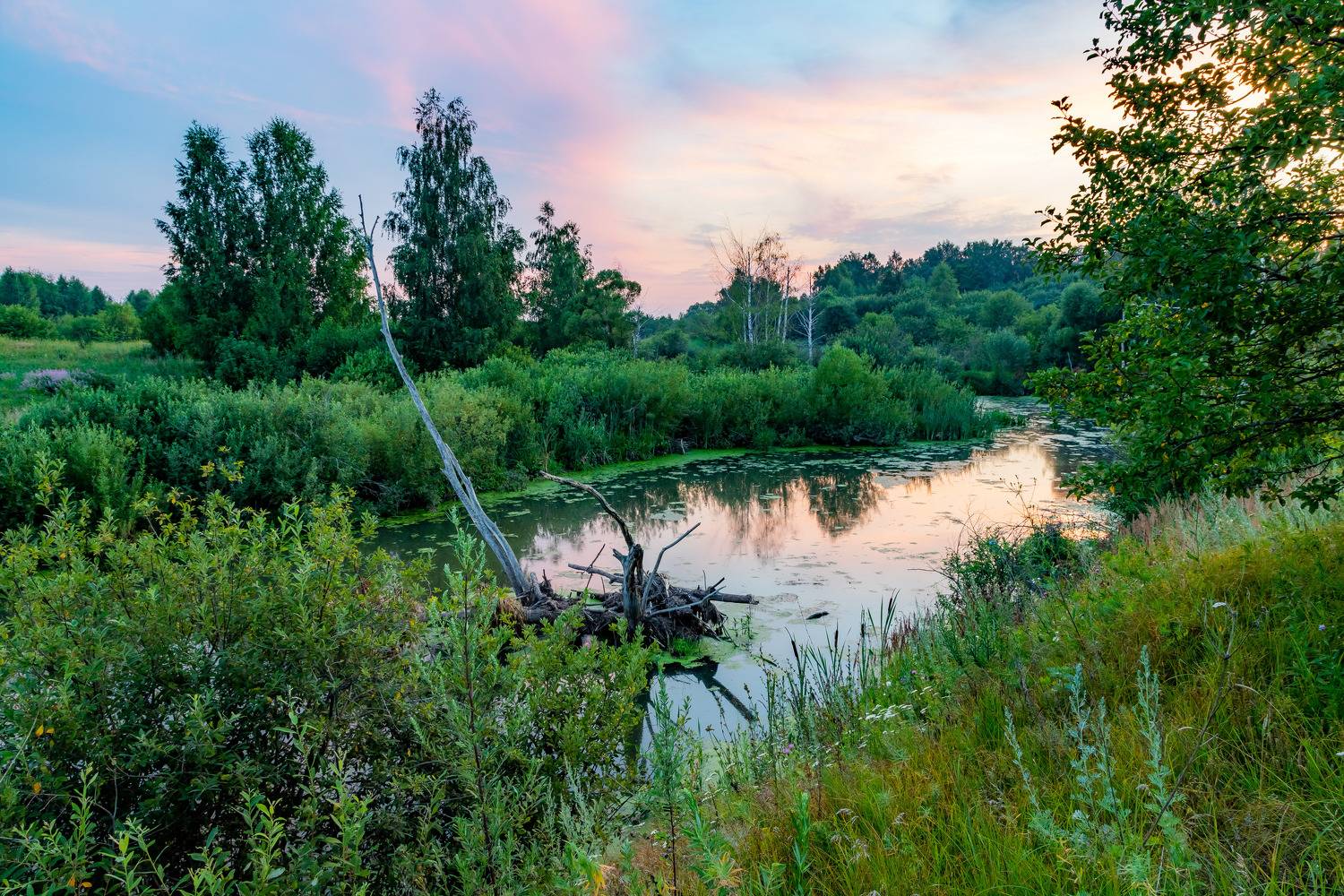 Река, закат, вечер, пейзаж, природа, Юрий Морозов