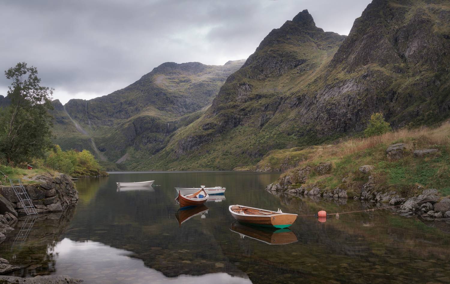 норвегия, лофотен, лофотенские острова, скалы, север, фьорд, бухта, лодки, norway, lofoten, lofoten islands, bay, boat, Эрнест Вахеди