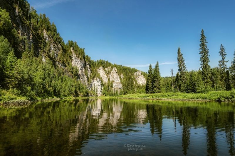 березовая, река, скалы, урал, пермский край, сплав, отражение Река Березовая фото превью