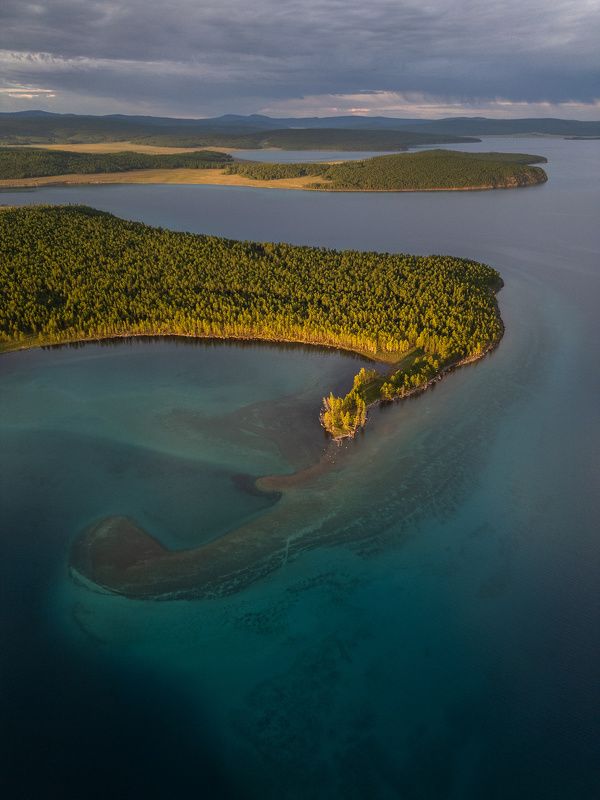 монголия, озеро, хубсугул, рассвет, лес, бухта, mongolia, lake, hubsugul, sunrise, forest, bay  фото превью
