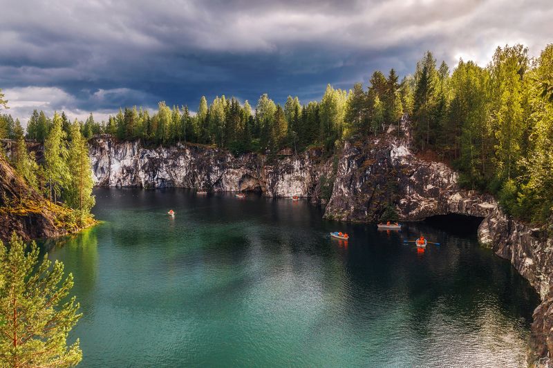 карелия, мраморный каньон, парк рускеала Горный Парк Рускеала, Большой Мраморный каньон, Республика Карелия. фото превью