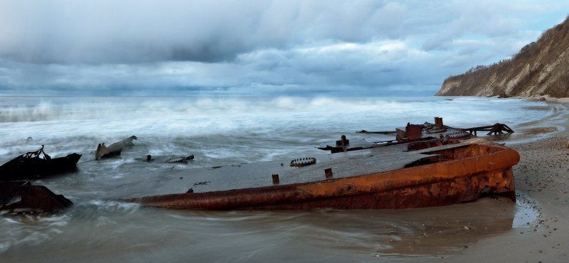 Балтийское море, берег, корабль, ржавый, железо Судьба кораблиная фото превью