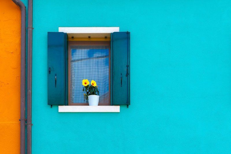 бурано, венеция, окно, стена бурановские окошки фото превью