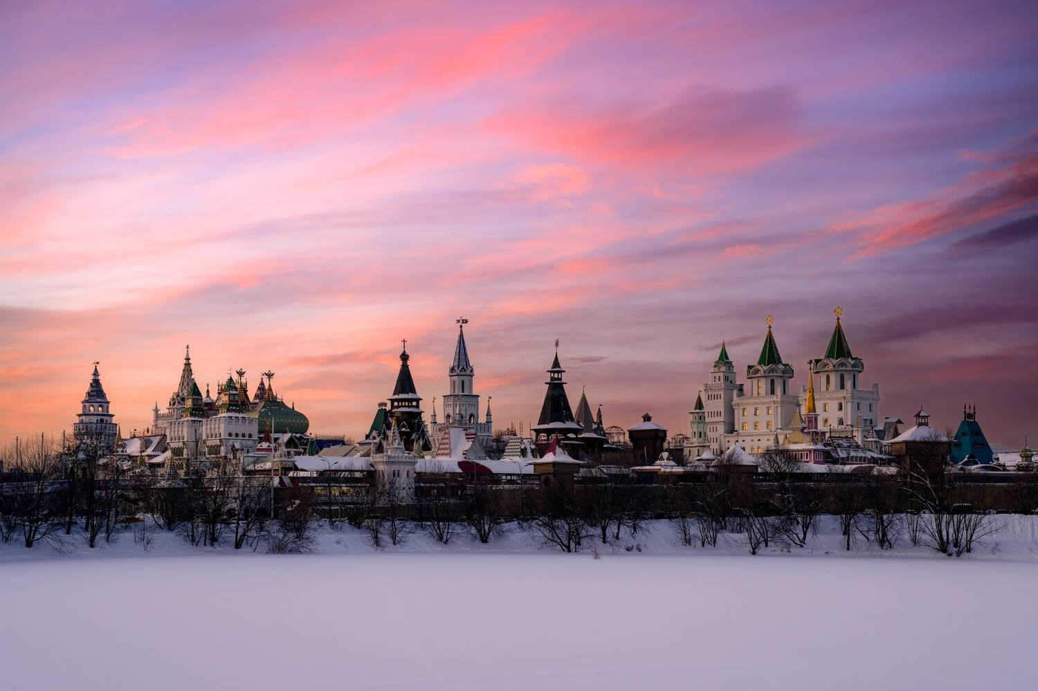 зима, закат, москва, россия, измайлово, кремль, Томислав Ракичевич