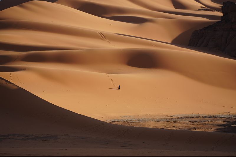 Сахара, пустыня, туарег Сахара утром фото превью