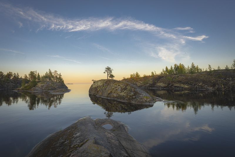 ладожские шхеры, пейзаж, закат Остров Кит фото превью
