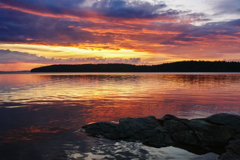 карелия, сегозеро, шаноншари Закат на Шаноншари фото превью