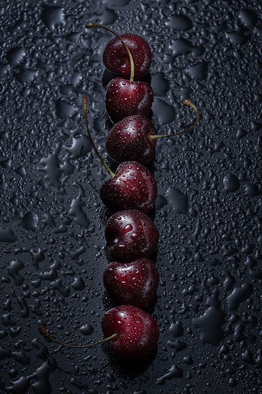 черешня, вишня, капли, минимализм, cherry, drops  фото превью