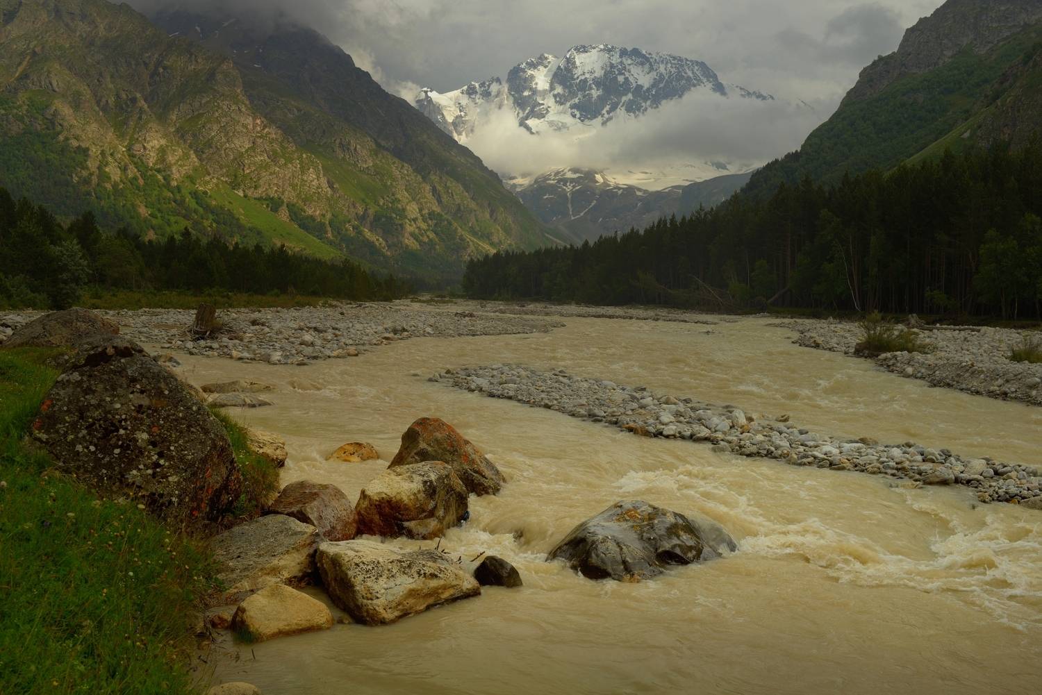 горы лето кавказ вечер, Александр Жарников