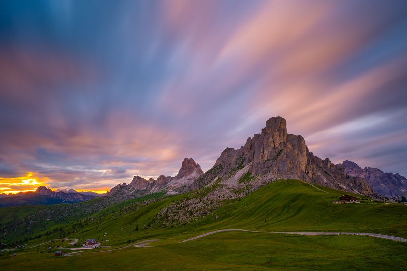 mountains, landscape, sunset, sky, italy, dolomiti, passo giau Sunset in Passo Giau фото превью
