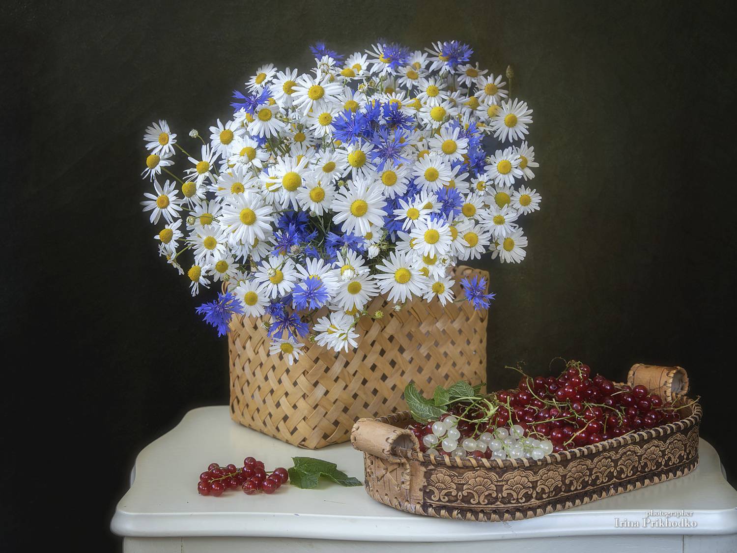 натюрморт, лето, цветы, букеты, полевые цветы, смородина, Приходько Ирина