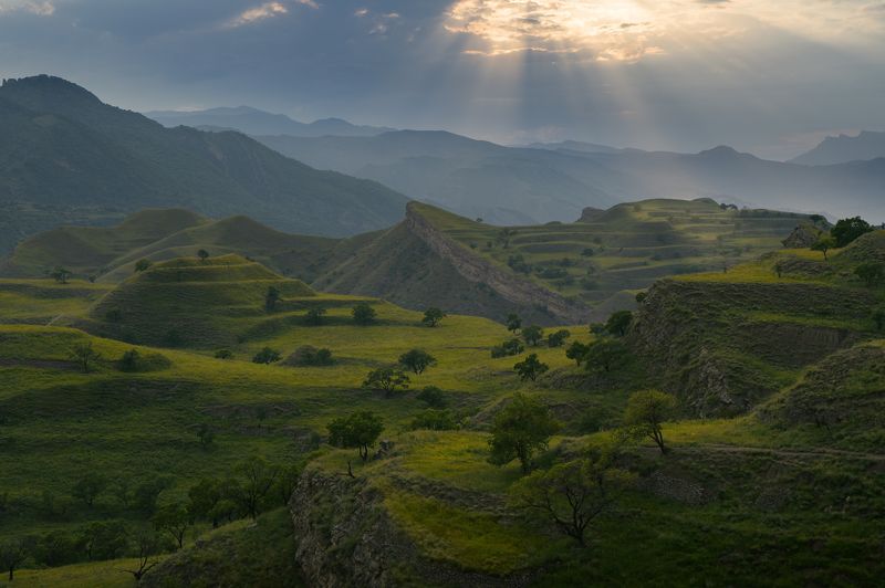 кавказ, дагестан, гунибский район, чох, чохские террасы Чохские склоны фото превью