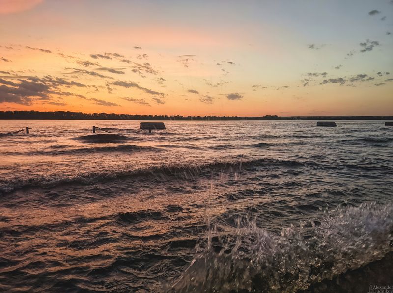 мобильная фотография, пейзаж, мобилография, река, волга, самара, mobile photography, landscape, river, volga Набережная фото превью