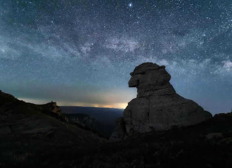 крым, звезды, ночь, млечный путь, демерджи Звездная ночь на Демерджи фото превью