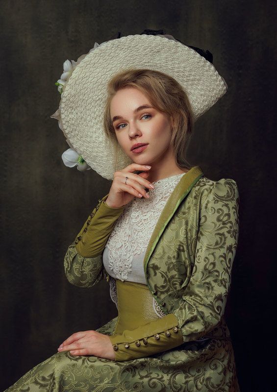 женский портрет, портрет, винтаж, импульсный свет, девушка, винтаж, ретро, canon Домашние портреты фото превью