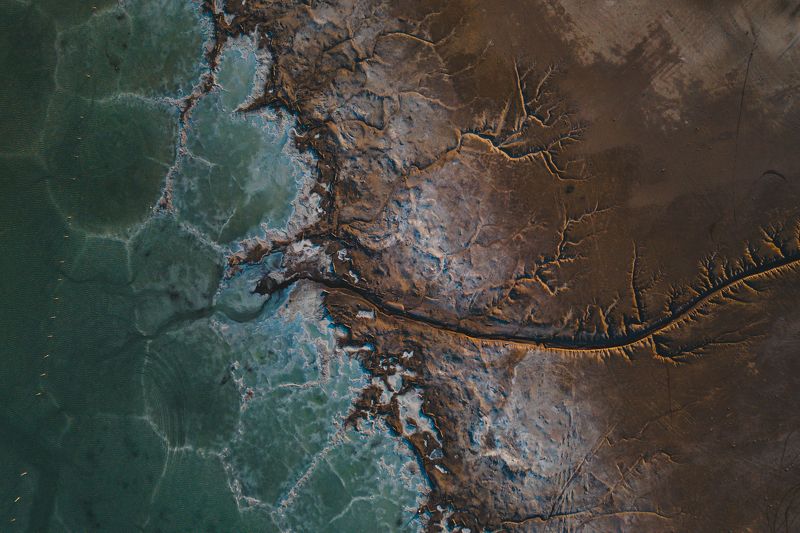 баскунчак, озеро, дрон, соленое озеро, текстуры Топдаун озера Баскунчак фото превью