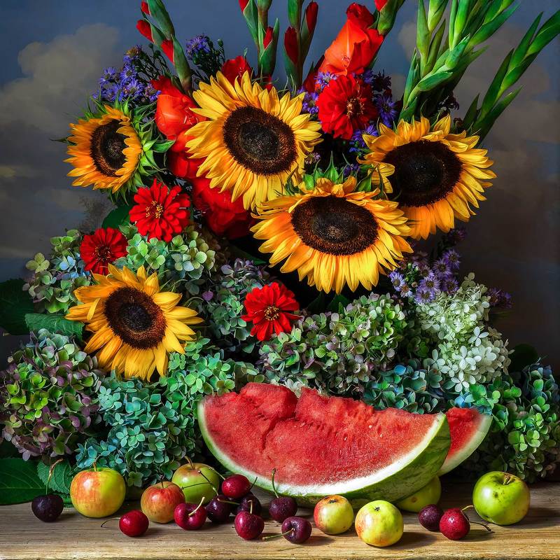 Watermelon and Sunflowers фото превью