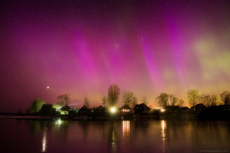 весна северноесияние  Aurora Borealis фото превью