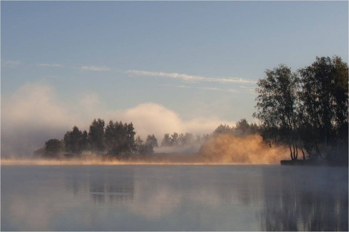 Лето, Озеро, Природа, Рассвет, Туман, Дмитрий