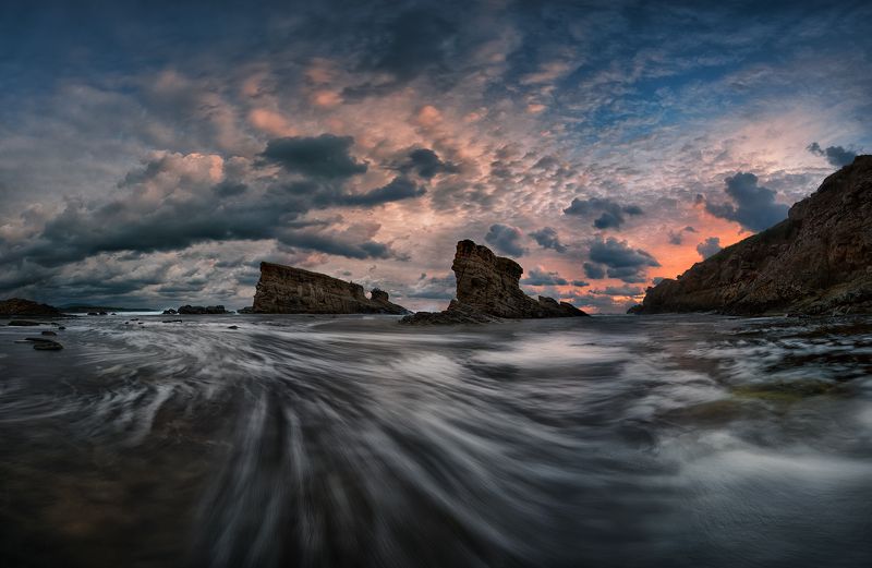 sea, rocks, landscape, storm, sky, bulgaria, two ships Two ships: Stormy фото превью