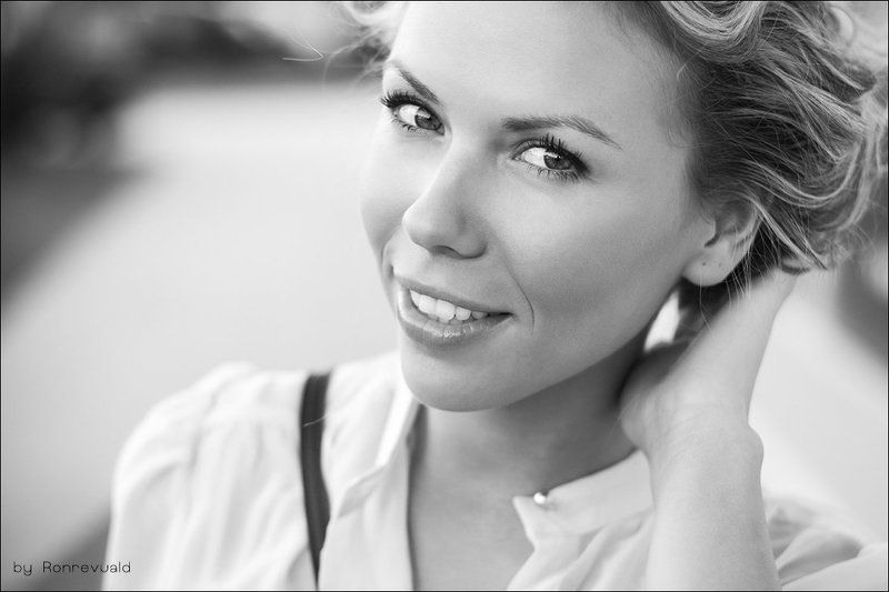 Волосы, Глаза, Девушка, Портрет, Чб, Черно-белое Nataly фото превью