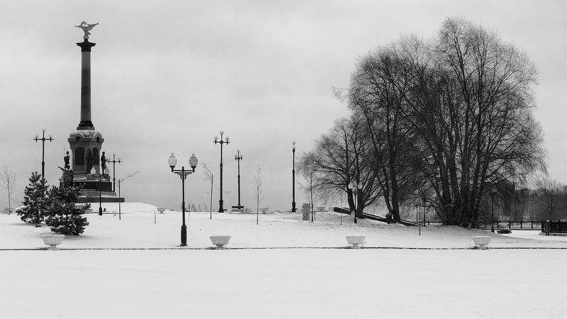ярославль город зима снег стрелка Ярославские этюды. фото превью