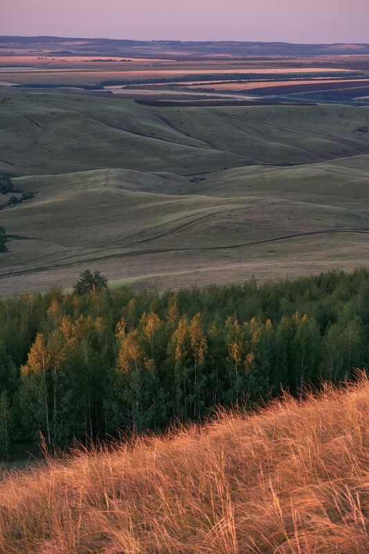 утро, пейзаж, чатыр-тау, татарстан, холмы, свет и тени, долины, поля, вершина Утренние волны холмов и полей с Чатыр-Тау. фото превью