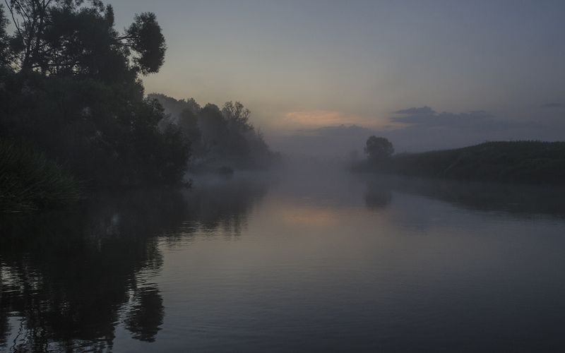 лето, утро, рассвет, заря, река, упа, якшино Зеркало зари фото превью