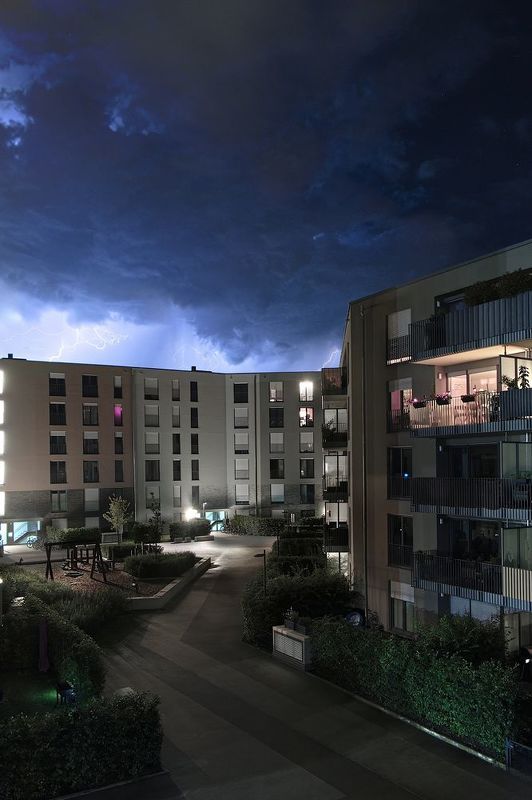 ночь, небо, гроза, молнии, съемка молний, грозовой фронт, пейзаж, архитектура, landscape, night, thunder, lightning, cityscape  фото превью