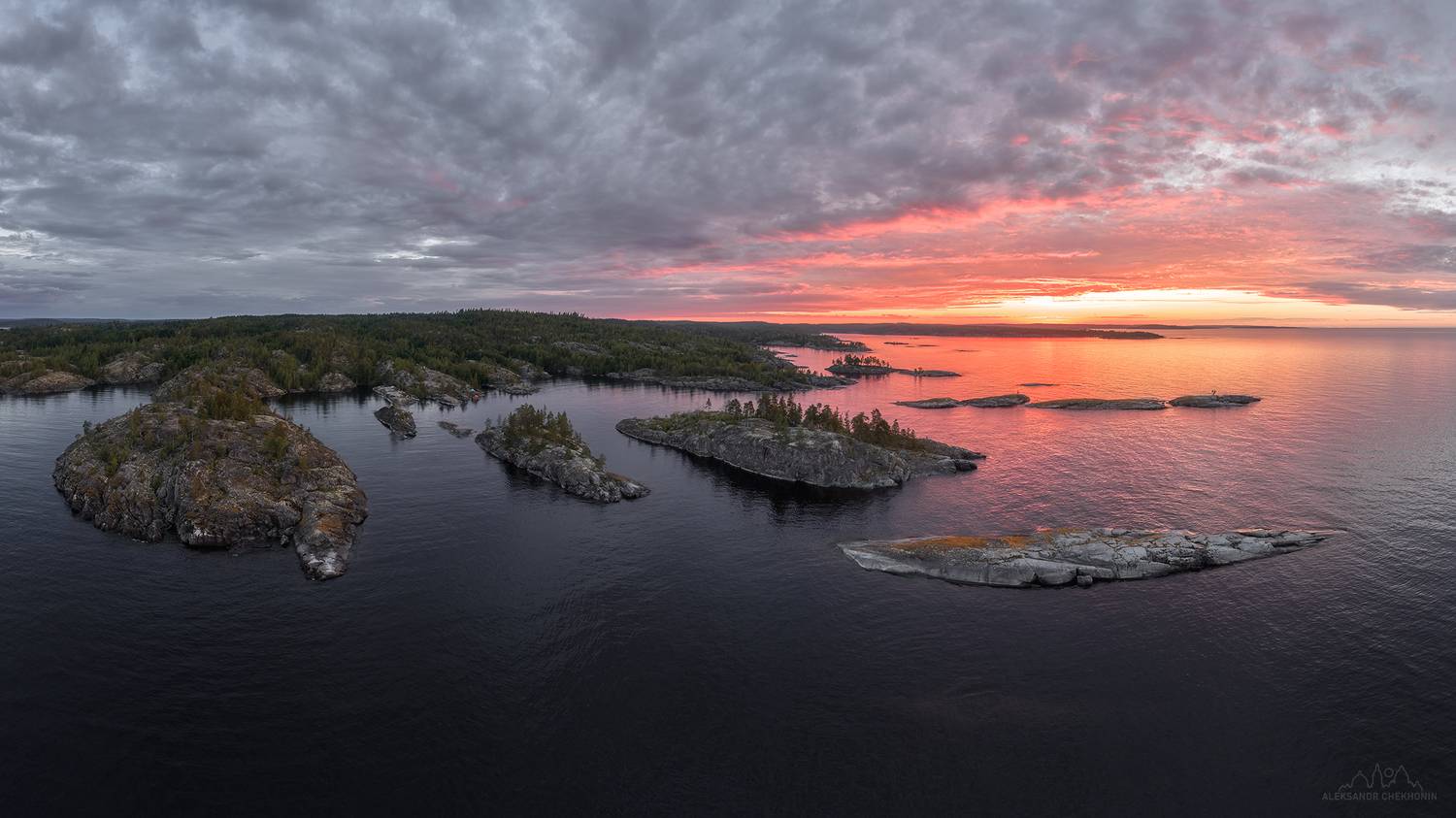 ладога, шхеры, рассвет, Чехонин Александр