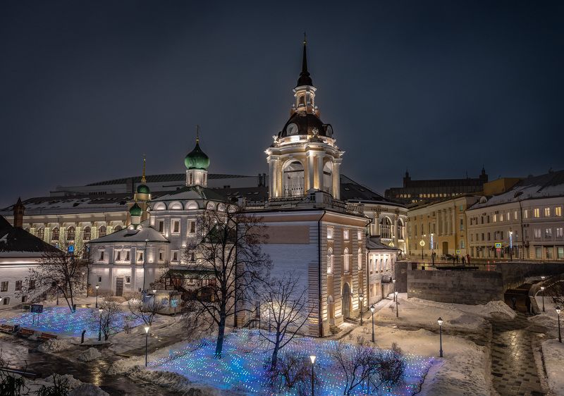 архитектура, храмы, москва, городской пейзаж Новогодняя Москва фото превью
