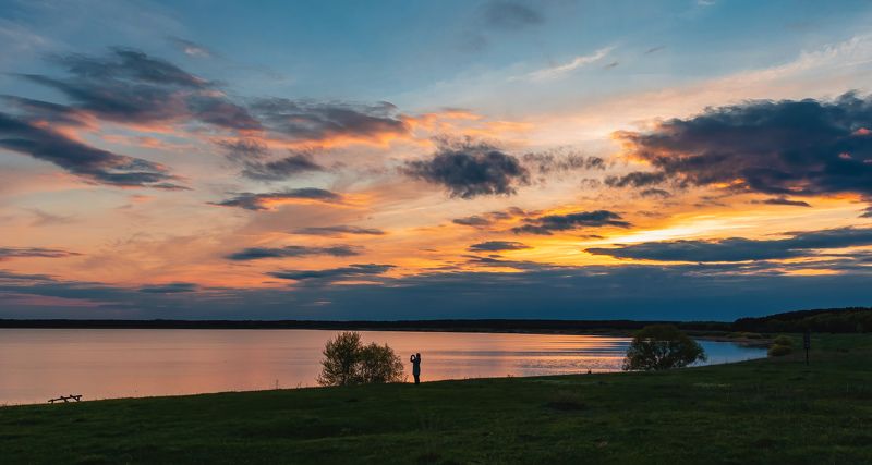 озеро вечер закат За красками летнего вечера. фото превью