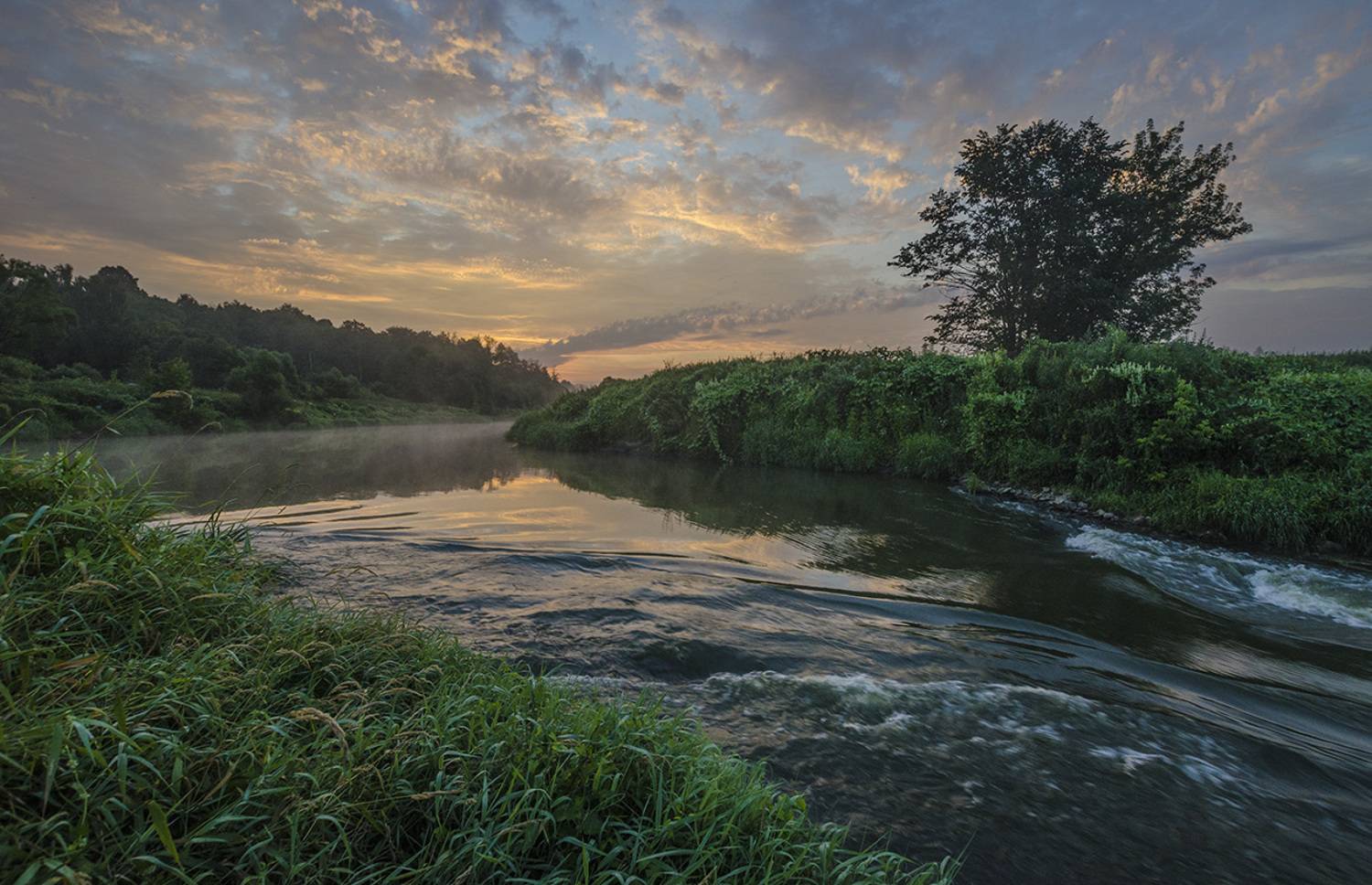 лето, утро, рассвет, река, упа, якшино, Михаил Агеев
