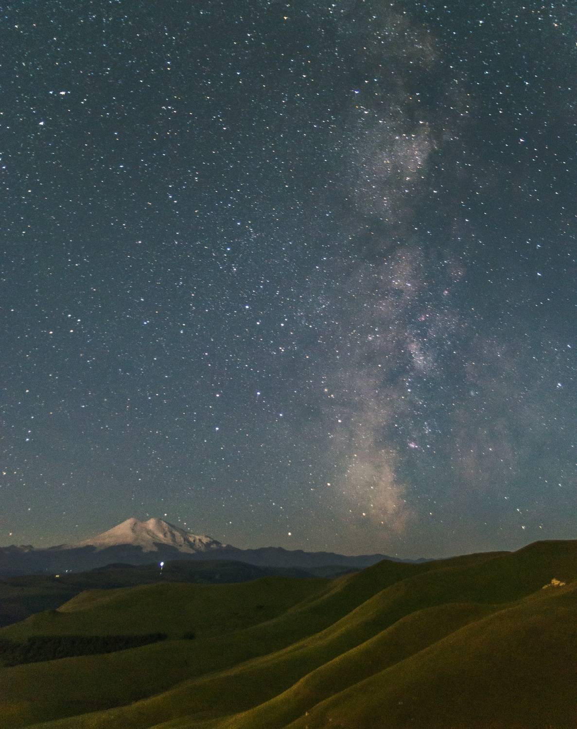 эльбрус, горы, звезды, млечный путь, ночь, Alexey S