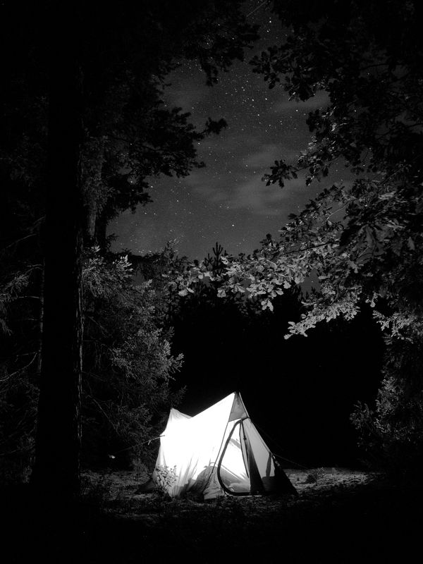 Беларусь, Ночь, Пейзаж, Черно-белое, Туризм, Лето Імгненні з начного жыцця турыста фото превью