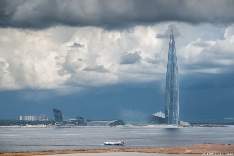 город, архитектура, городской пейзаж, Санкт-Петербург, Лахта-центр, cityscape Метеор фото превью