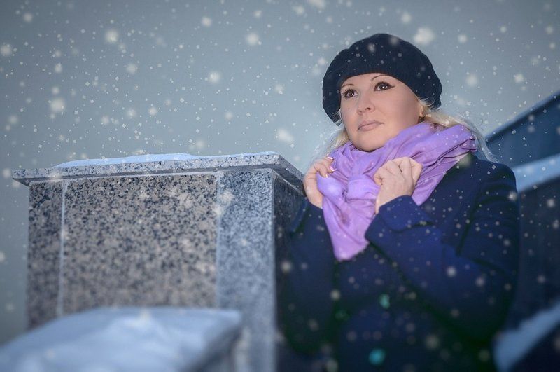 Портрет, зима,снегопад Скоро Новый Год фото превью