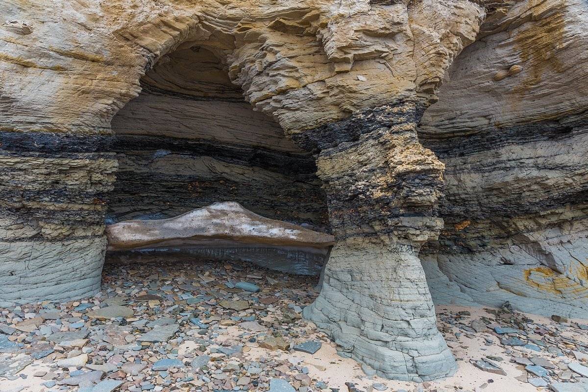 арктика, остров, большой бегичев, море лаптевых, анабарский район, якутия, лед, песчаник, уголь, окислы, отлив,, Кирилл Уютнов