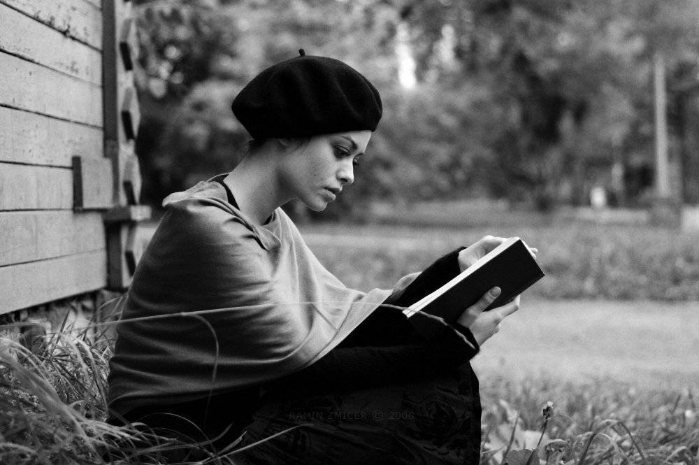 портрет, чб, осень, девушка, ключевые слова, RAMIN ZMICER