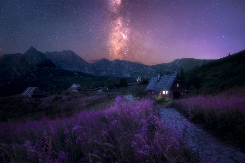 High Tatras in the night фото превью