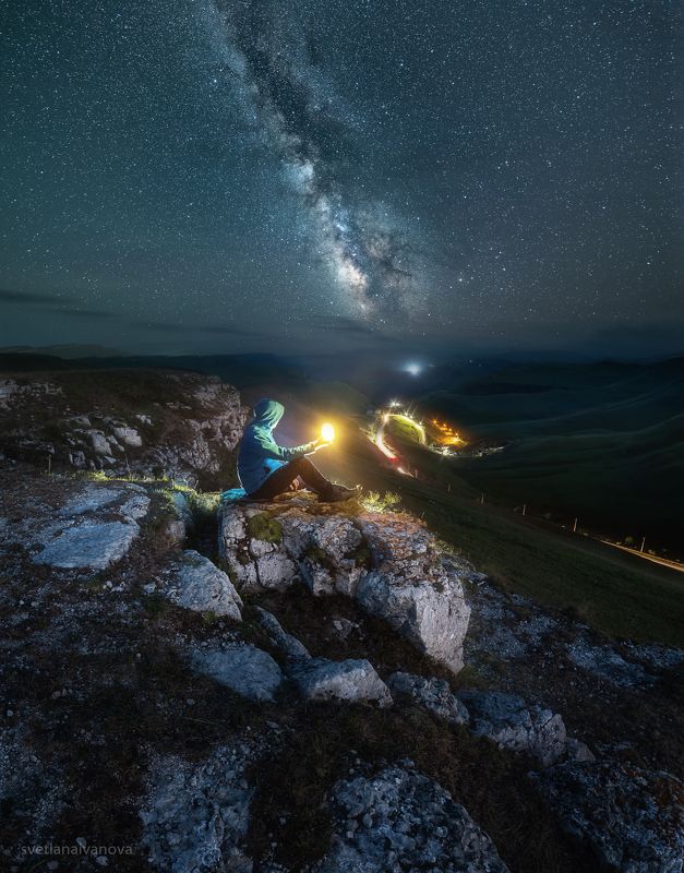 шаджамаз, млечный путь, звезды, кавказ, эльбрус Млечный путь в горах фото превью